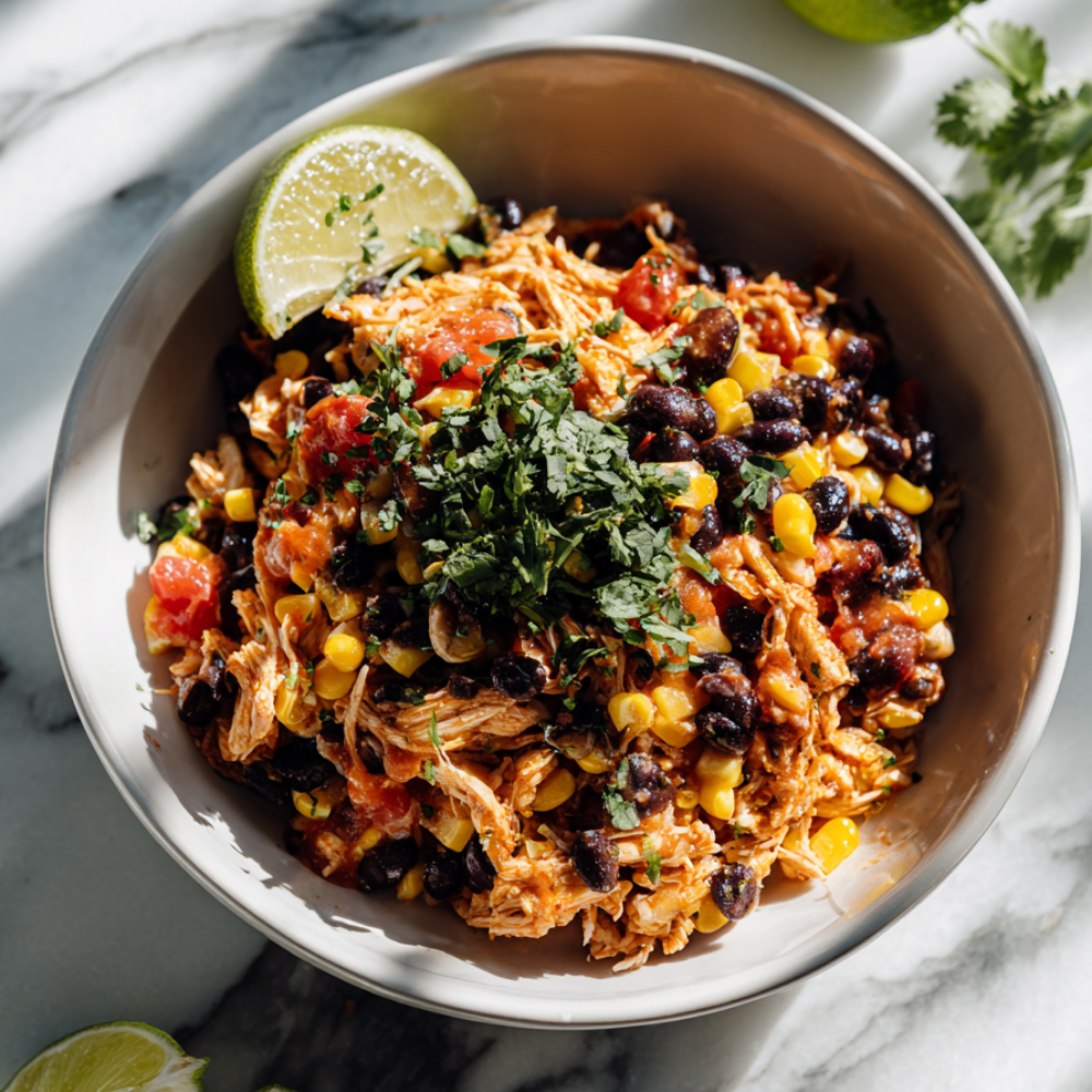 Fiesta Chicken Crockpot-Bowl