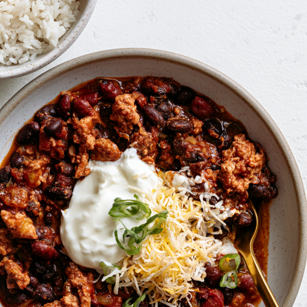Ground Turkey Chili Crockpot-serving suggestions