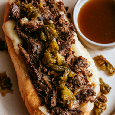 Hot Beef Sandwiches Crockpot Style With Italian Beef - closeup