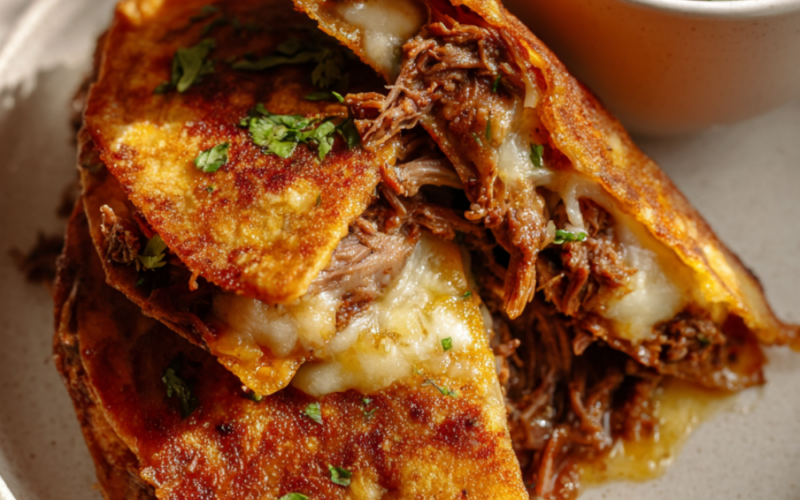 Shredded Beef Tacos Crockpot -crispy tacos
