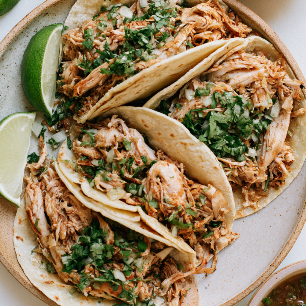 crockpot shredded chicken -tacos