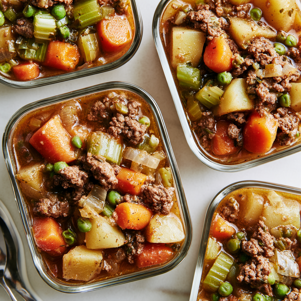 hamburger soup crockpot meal prep
