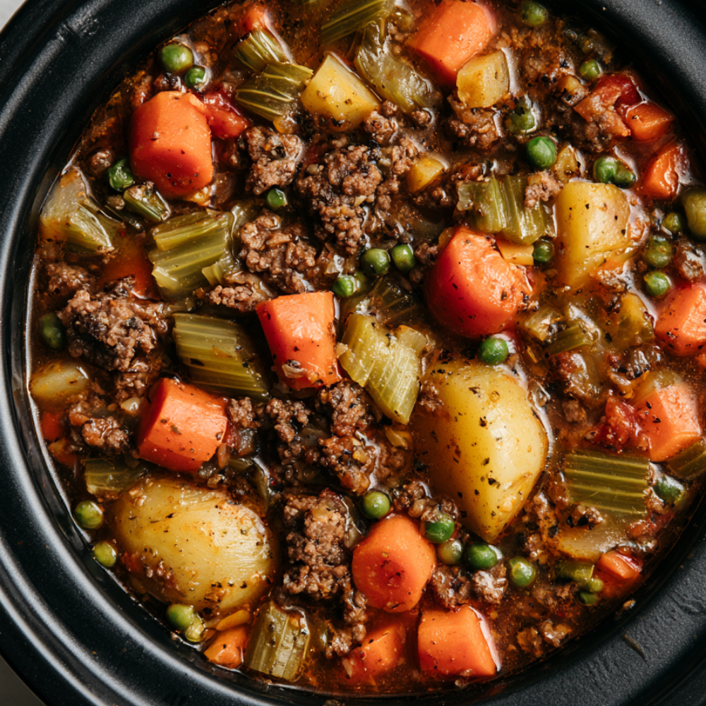 hamburger soup crockpot-slow cooker