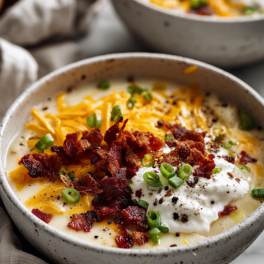loaded potato soup crockpot-bowl