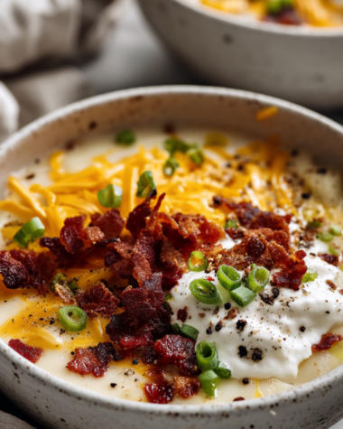loaded potato soup crockpot-bowl