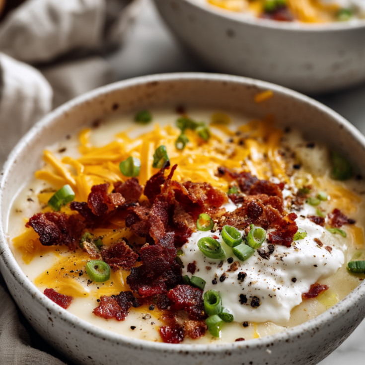 loaded potato soup crockpot-bowl