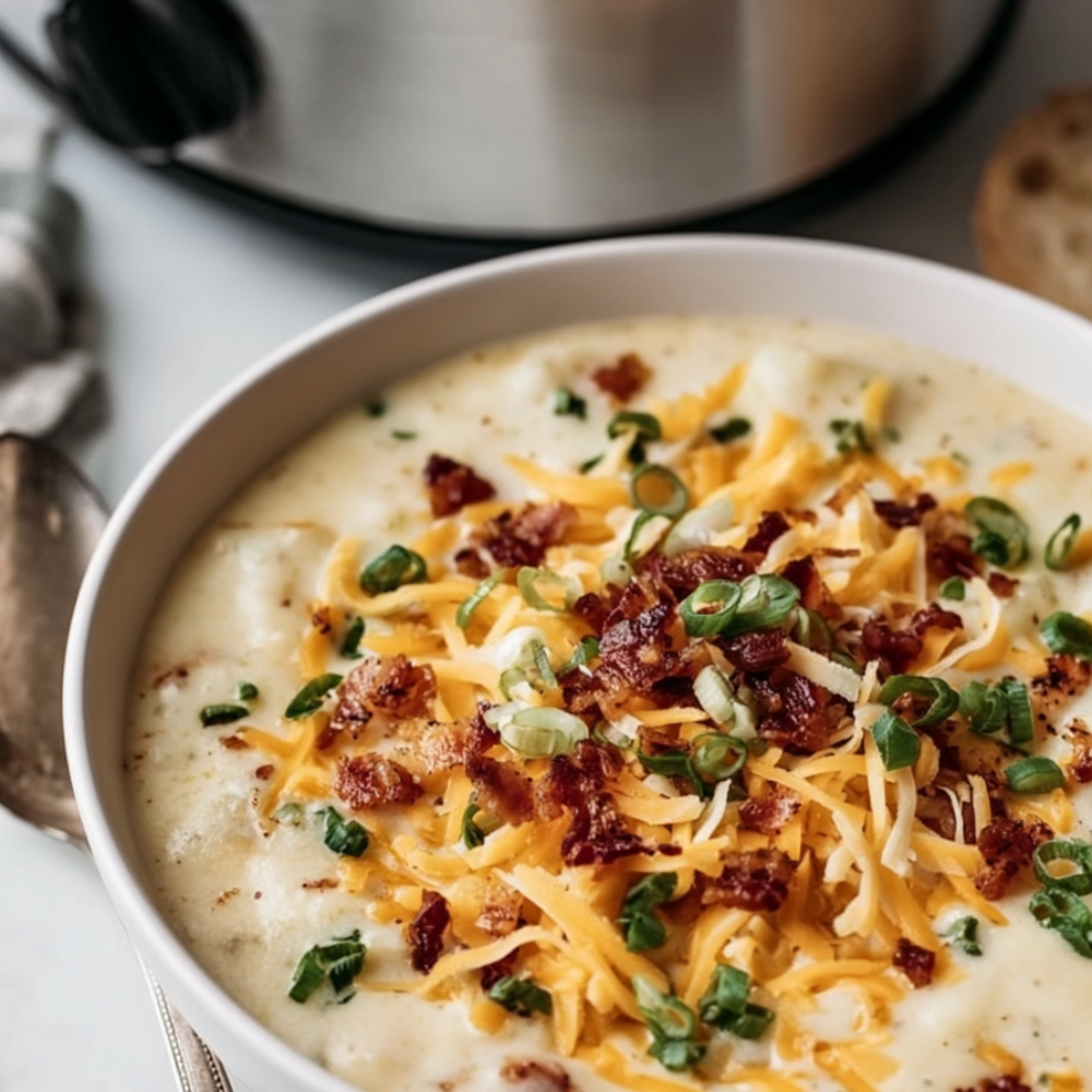 loaded potato soup crockpot-serving suggestions