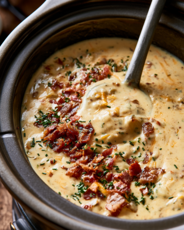 slow cooker cheddar cheese soup