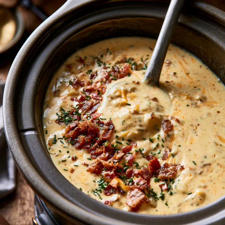 slow cooker cheddar cheese soup