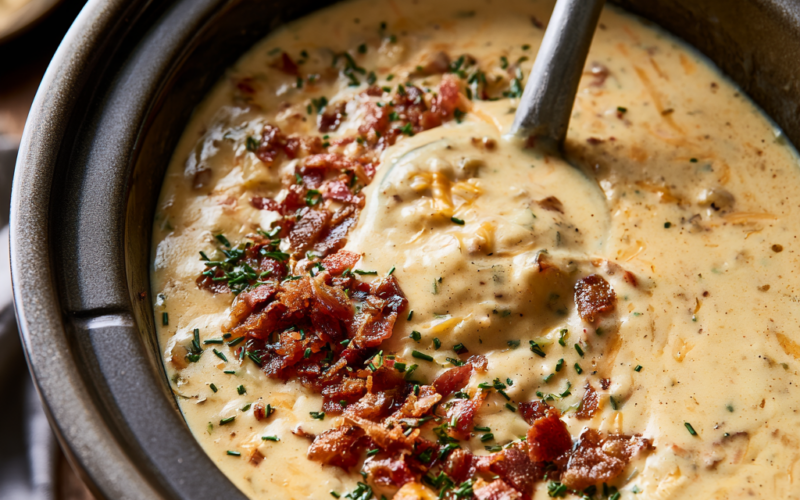 slow cooker cheddar cheese soup