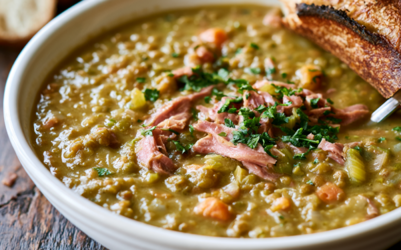 split pea soup crockpot