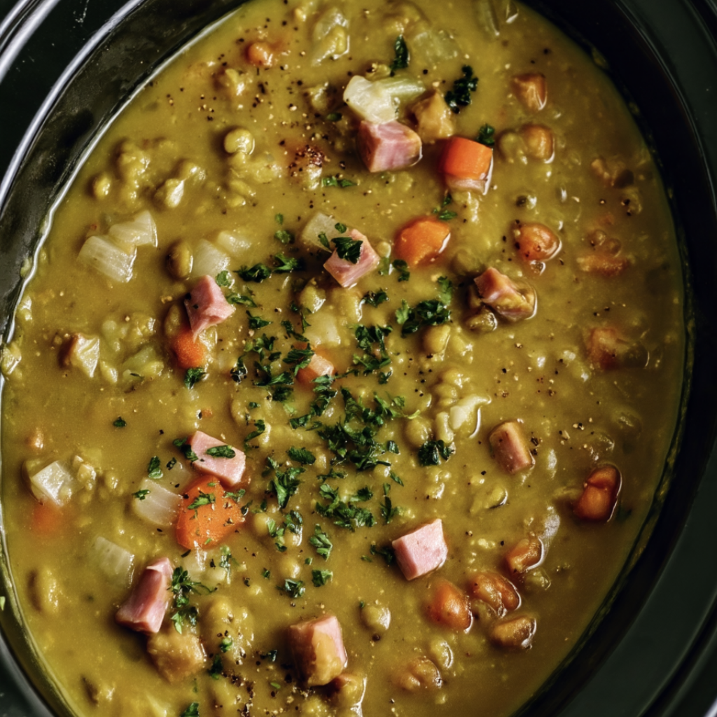 split pea soup crockpot-slow cooker
